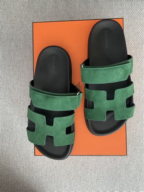 green Hermes sandals women